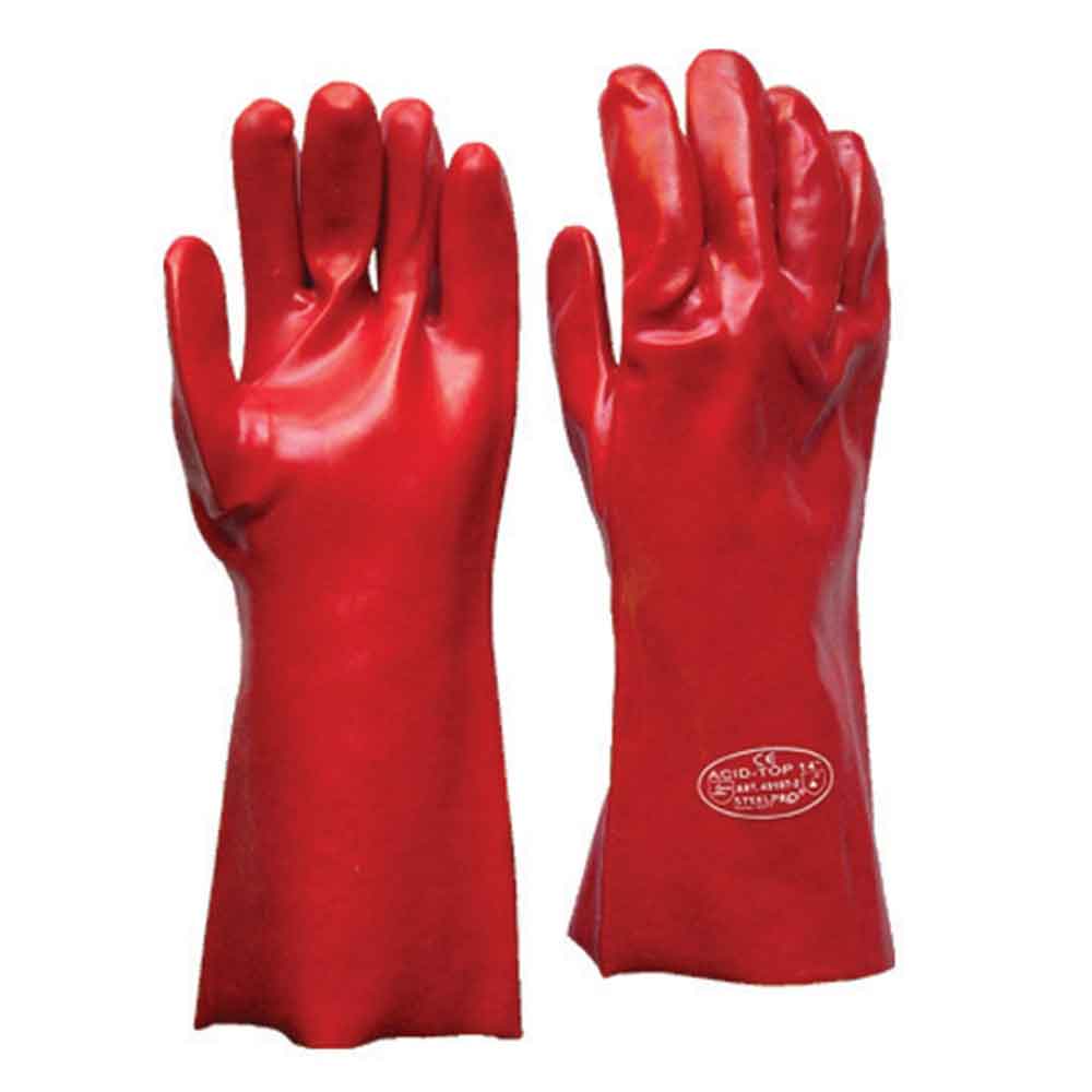 Guante Pvc 14 -35 Cm. Rojo Steelpro
